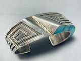 Important Vintage Native American Navajo Side Inlay Turquoise Sterling Silver Bracelet-Nativo Arts