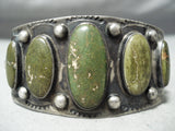 One Of The Biggest Best Vintage Native American Navajo Cerrillos Turquoise Coin Silver Bracelet-Nativo Arts