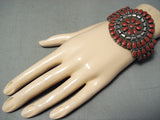 Signed Vintage Native American Navajo Sterling Silver Cluster Bracelet-Nativo Arts