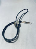 Captivating Vintage Native American Navajo Huge Black Onyx Sterling Silver Bolo-Nativo Arts