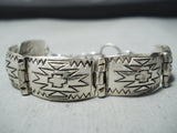 Extraordinary Vintage Native American Navajo Sterling Silver Hinged Bracelet-Nativo Arts