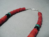 Singer Coral Native American Navajo Sterling Silver Turquoise Necklace-Nativo Arts
