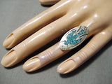 Picturesque Vintage Native American Navajo Turquoise Sterling Silver Ring Old-Nativo Arts