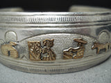 Fascinating Native American Navajo 12k Gold Fill Sterling Silver Storyteller Bracelet-Nativo Arts