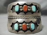 One Of The Biggest Best Vintage Native American Navajo Sterling Silver Shadowbox Bracelet-Nativo Arts