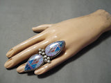 Incredible Native American San Felipe Sterling Silver Opal Ring-Nativo Arts