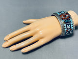 One Of The Most Intricate Vintage Native American Zuni Turquoise Sterling Silver Bracelet-Nativo Arts