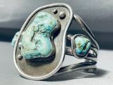 Important Cripple Creek Turquoise Vintage Native American Navajo Sterling Silver Bracelet-Nativo Arts