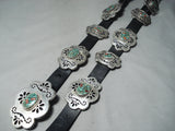 Native American One Of The Best Ever Vintage Santo Domingo Turquoise Sterling Silver Concho Belt-Nativo Arts
