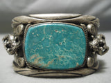 One Of Best Vintage Native American Navajo Turquoise Kachina Sterling Silver Bracelet Old-Nativo Arts