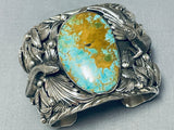 Native American Omg 215 Gram San Felipe Lizard Turquoise Sterling Silver Bracelet-Nativo Arts