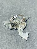 The Best Native American Zuni Turquoise Hummingbird Coral Sterling Silver Ring-Nativo Arts
