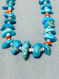 Striking Vintage Native American Navajo Turquoise Sterling Silver Necklace-Nativo Arts