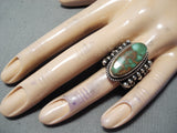 Native American Important Albert Jake Damale Turquoise Sterling Silver Ring-Nativo Arts