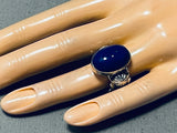 Important Ben Begaye (d) Vintage Native American Navajo Lapis Sterling Silver Ring-Nativo Arts