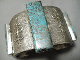 285 Gram Native American Hefty Turquoise Sterling Silver Bracelet Cuff-Nativo Arts