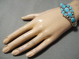Important Vintage Native American Navajo Verdy Jake Turquoise Sterling Silver Bracelet-Nativo Arts