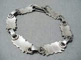 Amazing Vintage Navajo Native American Sterling Silver Bracelet Old-Nativo Arts