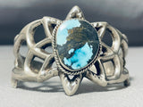 Rare Mine Vintage Native American Navajo Morenci Turquoise Sterling Silver Bracelet-Nativo Arts
