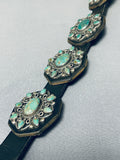Very Important Vintage Native American Navajo Verdy Jake Turquoise Sterling Silver Concho Belt-Nativo Arts
