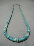 Amazing Vintage Navajo Turquoise Heishi Native American Sterling Silver Necklace-Nativo Arts