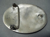 Native American Detailed Vintage Navajo New Mexico Turquoise Air Balloon Sterling Silver Buckle-Nativo Arts
