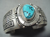 Important Vintage Native American Navajo Turquoise Craig Sterling Silver Bracelet-Nativo Arts
