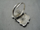 Fabulous Vintage Native American Navajo Pilot Mountain Turquoise Sterling Silver Swirl Ring-Nativo Arts