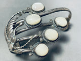 Unbelievable Vintage Native American Navajo Mother Of Pearl Sterling Silver Bracelet-Nativo Arts