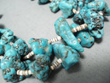 Chunky Nuggets Vintage Native American Navajo Turquoise Shell Authentic Necklace Old-Nativo Arts