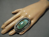 Tremendous Vintage Native American Navajo Domed Royston Turquoise Sterling Silver Ring-Nativo Arts