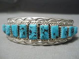 Stepping Stones Turquoise Vintage Native American Navajo Sterling Silver Bracelet Cuff-Nativo Arts