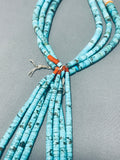 Native American Rare Quadruple Jacla Vintage Navajo Turquoise Heishi Necklace Old-Nativo Arts