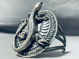 One Of The Most Detailed Native American Sterling Silver Gecko Bracelet-Nativo Arts