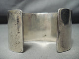 Thick 140 Gram Heavy Wide Vintage Native American Navajo Shell Sterling Silver Bracelet-Nativo Arts