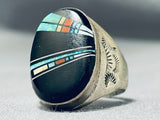 Very Intricate Detailed Native American Navajo Opal Coral Sterling Silver Ring-Nativo Arts