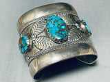 154 Grams Vintage Native American Navajo Spiderwbe Turquoise Sterling Silver Leaf Bracelet-Nativo Arts