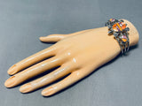 Native American Turle Inlay Vintage Southwestern Shell Sterling Silver Bracelet-Nativo Arts