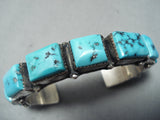 Spectacular Vintage Native American Navajo Sleeping Beauty Turquoise Sterling Silver Bracelet-Nativo Arts