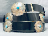 Gorgeous Vintage Native American Navajo Kingman Turquoise Sterling Silver Concho Belt-Nativo Arts