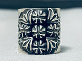 One Of The Most Uniquely Design All Silver Sterling Native American Navajo Ring-Nativo Arts