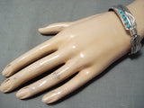 Impressive Native American Navajo Sleeping Beauty Turquoise Sterling Silver Bracelet-Nativo Arts
