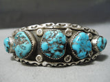 Tremendous Vintage Native American Navajo Nugget Turquoise Pierce Randolph Bracelet-Nativo Arts