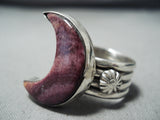 Tremendous Half Moon Navajo Purple Sterling Silver Ring Native American-Nativo Arts