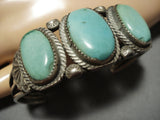 Incredible Vintage Native American Navajo Cerrillos Turquoise Sterling Silver Bracelet Old-Nativo Arts