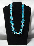Rare Longer Vintage Navajo Persin Turquoise Native American Necklace Old-Nativo Arts