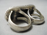 Huge Vintage Native American Navajo 2 Finger Blue Diamond Turquoise Sterling Silver Ring-Nativo Arts
