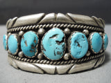 Native American Important John D Clark Vintage Navajo Turquoise Sterling Silver Bracelet Old-Nativo Arts