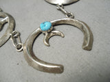 Incredible Vintage Native American Navajo Turquoise Sterling Silver Squash Blossom Necklace-Nativo Arts