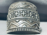175 Grams!! Native American Navajo Sterling Silver Cross Bracelet-Nativo Arts